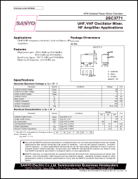 2SC3771 datasheet: NPN transistor for UHF, VHF oscillator mixer, HF amplifier applications 2SC3771