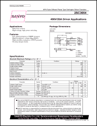 2SC3664 datasheet: NPN transistor for 400V/20A driver applications 2SC3664