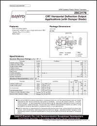 2SC3176 datasheet: NPN transistor for CRT horizontal deflection output applications (with damper diode) 2SC3176