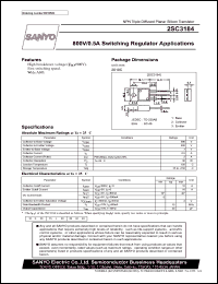 2SC3184 datasheet: NPN transistor 800V/0.5A for switching regulator applications 2SC3184