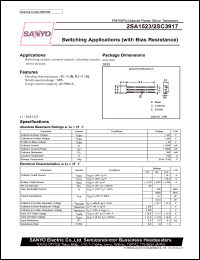 2SA1523 datasheet: PNP transistor for switching applications (with bias resistance) 2SA1523