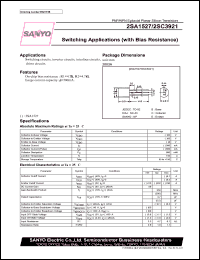 2SC3921 datasheet: NPN transistor for switching applications (with bias resistance) 2SC3921