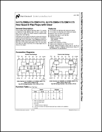 JM38510/01702BE datasheet: Quad D Flip-Flop with Clear and Complementary Outputs JM38510/01702BE