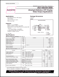 2SA1406 datasheet: PNP transistor for CRT display video output applications 2SA1406