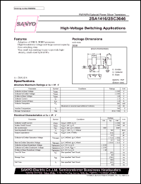 2SA1416 datasheet: PNP transistors for high-voltage switching applications 2SA1416