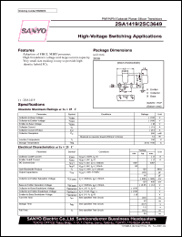 2SC3649 datasheet: NPN transistors for high-voltage switching applications 2SC3649