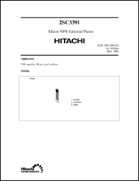 2SC3391 datasheet: NPN transistor for VHF amplifier, mixer, local oscillator 2SC3391