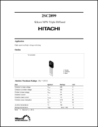 2SC2899 datasheet: NPN transistor for high speed and high voltage switching 2SC2899