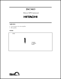 2SC3413 datasheet: NPN transistor for low frequency low noise amplifier and HF amplifier 2SC3413