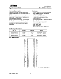 ADS7616A4A-7 datasheet: 143 Mhz LVTTL synchronous DRAM, 2 M x 16 bit x 4 banks ADS7616A4A-7