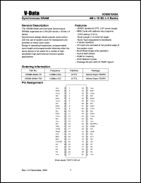 VDS8616A8A-75A datasheet: 133 Mhz-222 LVTTL synchronous DRAM, 4 M x 16 bit x 4 banks VDS8616A8A-75A