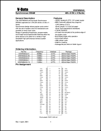 VDS7608A4A-5 datasheet: 200 Mhz LVTTL synchronous DRAM, 4 M x 8 bit x 4 banks VDS7608A4A-5