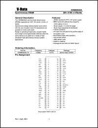 VDS6608A4A-75 datasheet: 133 Mhz LVTTL synchronous DRAM, 2 M x 8 bit x 4 banks VDS6608A4A-75