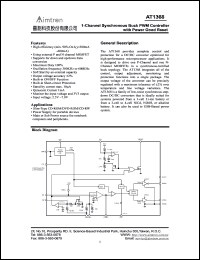 AT1368A datasheet: 300 KHz,marking AT1368AR, 1-Channel synchronous buck PWM controller with power good reset AT1368A