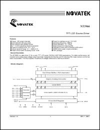 NT3966 datasheet: TFT LCD source driver NT3966