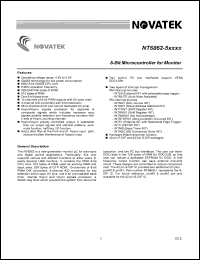 NT6862U datasheet: 8-bit microcontroller for monitor NT6862U