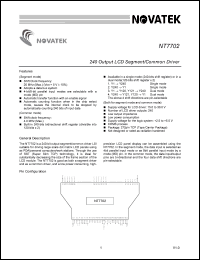 NT7702H-BDT datasheet: 240 output LCD segment/common driver NT7702H-BDT