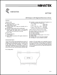 NT7702H-TABF4 datasheet: 240 output LCD segment/common driver NT7702H-TABF4