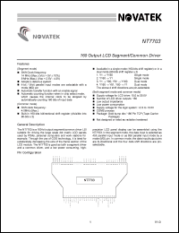 NT7703H-TAB18 datasheet: 160 output LCD segment/common driver NT7703H-TAB18