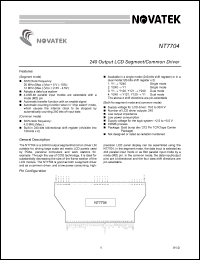 NT7704H-TABF4 datasheet: 240 output LCD segment/common driver NT7704H-TABF4