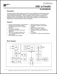 KL5KUSB106 datasheet: USB to parallel KL5KUSB106