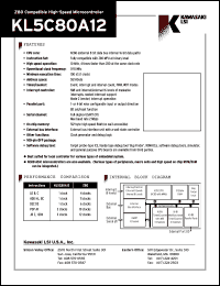 KL5C80A12 datasheet: Z80 compatible high-speed microcontroller KL5C80A12