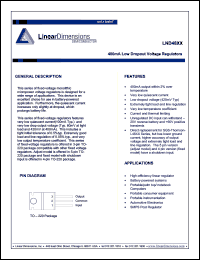 LND4809 datasheet: 400mA,9V low dropout voltage regulator. LND4809