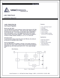 LND-7800 datasheet: Low dropout regulator. Up to 1.5A output current. Various voltages including 5V, 6V, 8V, 9V, 12V, 18V and 24V. LND-7800