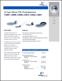 C30809 datasheet: N-type silicon PIN photodetector C30809