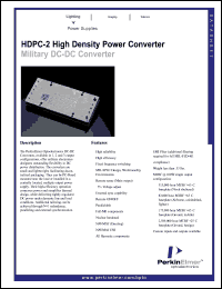 HDPC-2 datasheet: High density power converter. Military DC-DC converter HDPC-2