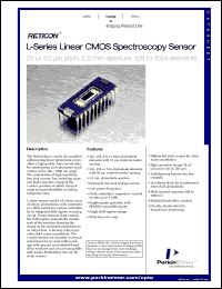 RL1202LGO-711 datasheet: Linear CMOS spectroscopy sensor. 25 microm pitch, 2.5 mm aperture, 256 photodiode elements. RL1202LGO-711