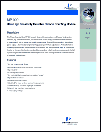 MP962 datasheet: Ultra high sensitivity gateable photon counting module. Window material quartz, dark counts 100 cps(typ.) MP962