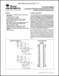 CY74FCT163543APVC datasheet:  16-BIT REGISTERED TRANSCEIVERS WITH 3-STATE OUTPUTS CY74FCT163543APVC