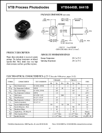 VTB8440B datasheet: Process photodiode. Isc = 5 microA, Voc = 420 mV at H = 100 fc, 2850 K. VTB8440B