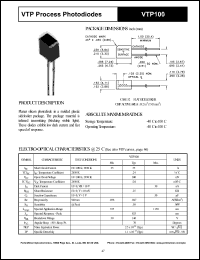 VTP100 datasheet: Process photodiodes VTP100