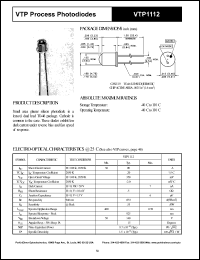 VTP1112 datasheet: Process photodiodes VTP1112