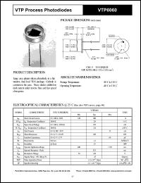 VTP6060 datasheet: Process photodiodes VTP6060