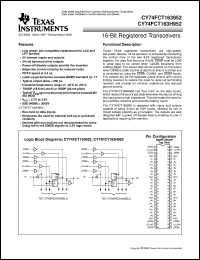 CY74FCT163H952CPAC datasheet:  16-BIT REGISTERED TRANSCEIVERS WITH BUS-HOLD AND 3-STATE OUTPUTS CY74FCT163H952CPAC