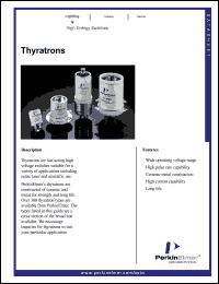 HY-3189 datasheet: Thyratron. Peak anode voltage epy 32 kV, peak anode current ib 5000 a, average anode current lb 2.2 Adc, RMS anode current lb 47.5 Aac. Seated height x tube width 3.75 x 3 inches. HY-3189