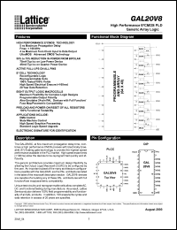 GAL20V8B-7LP datasheet: High performance E2CMOS PLD generic array logic, 7ns, low power GAL20V8B-7LP