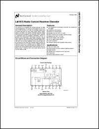 LM1872N datasheet: Radio control receiver/decoder LM1872N