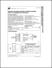 ADC0804LCN datasheet: 8-Bit mP compatible A/D converters, +/-1 Bit Unadjusted ADC0804LCN