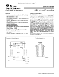 CY74FCT2543ATQCT datasheet:  OCTAL REGISTERED TRANSCEIVERS WITH 3-STATE OUTPUTS AND SERIES DAMPING RESISTORS CY74FCT2543ATQCT