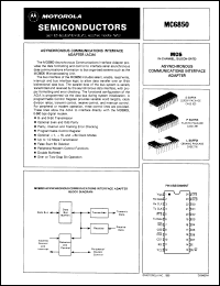 MC6850CP datasheet: Asynchronous communications interface adapter, 1MHz MC6850CP