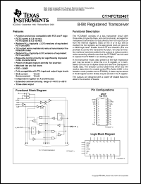 CY74FCT2646ATQC datasheet:  OCTAL REGISTERED BUS TRANSCEIVERS WITH 3-STATE OUTPUTS AND SERIES OUTPUT RESISTORS CY74FCT2646ATQC