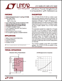 LTC1442IS8 datasheet: Ultralow power single/dual comparator with reference LTC1442IS8