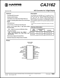 CA3162E datasheet: A/D converter for 3-digit display CA3162E