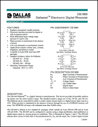 DS1669-10 datasheet: Electronic digital rheostat, ~ 10 k. DS1669-10
