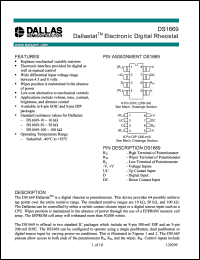 DS1669-50 datasheet: Electronic digital rheostat, ~ 50 k. DS1669-50