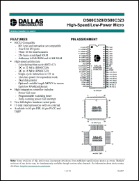 DS80C323-QCD datasheet: Fast 80C31/80C32-compatible microcontroller, low-power, 18MHz, 256 bytes scratchpad RAM, Addresses 64 kB ROM and 64 kB RAM DS80C323-QCD